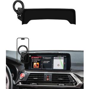 PZK Car Phone Holder for BMW X3 2018-2021/ BMW X4 2019-2021 Accessories 10.25/10.3-Inch Screen Fixed Clip Compatible with Magsafe Phone Mount with Sunglasses Storage Box 360 Rotation Not Affect Vent