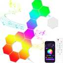 12 Pack Hexagon LED Wall Light Panels  RGB Smart Lights with APP & Remote, Music Sync Honeycomb Design  Modular Gaming Wall Decor for Bedroom, Kids Room, and Living Room