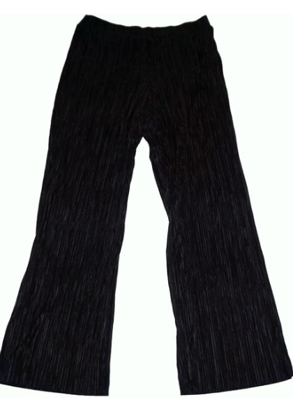 Ny Collection Women Plisse Wide-Leg Pants Jet Black Large