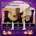 4 Pack Halloween Witch Legs Decor Witch Striped Table Leg Stocking Chair Leg Covers for Halloween Parties(Black,Purple)