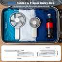 WSKEN Desk Fan Small Quiet - 180 Foldable Portable Fan with Battery Operated, 6 Inch Rechargeable Handheld Fan, 20H Max Cooling Time, 4-Speed, Travel Essential for Outdoor, Office, Gift, White