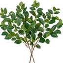 Briful 3PCS Artificial Greenery Stems Fake Plants, 35'' Long Stem Faux Camellia Branches, Real Touch Year Round Tea Leaf Branches Artificial Plants for Home Farmhouse Wedding Centerpiece Decor