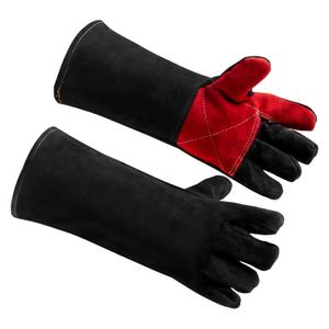 16 Inches Leather Welding Gloves Fire Resistant,Animal Handling Gloves Bite Proof for Cat Dog Snake - Large