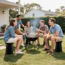 Upgraded Foldable Stool Thickened, Portable Collapsible Stool Retractable Stool for Fishing, Hiking Tours, BBQ, Parties, Outdoor Activities (2pack, Black)