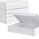 Purple Q Crafts White Hard Gift Box with Magnetic Closure Lid 7 inch x 5 inch x 1.6 inch Rectangle Small Boxes For Gifts