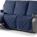 TAOCOCO 100% Waterproof Recliner Sofa Covers 3 Seater, Split Couch Covers for Reclining Couches for Kids Pets, Non Slip Reclining Couch Covers Furniture Protector with Straps(3 Seater, Navy Blue)
