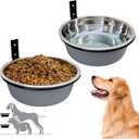 Elevated Dog Bowls, Raised Dog Food and Water Bowls,Wall Mounted Pet Comfort Feeding Bowls for Small Dogs and Cats with Rubber Base, Size: 8"