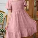 blibean Tween Girls Summer Dresses Kids Polka Dot Dress Size 6-15 Years (Pink)