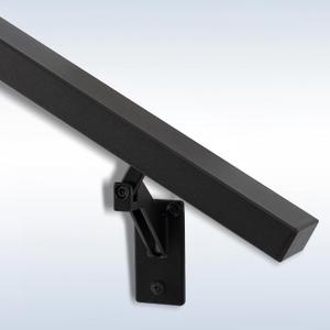 7FT Matte Black Handrails Kit for Indoor Outdoor Stairs，Modern Aluminum Handrail Set,2" X1" Grab bar,Adjustable 304 Stainless Steel Brackets Included，Rust Free