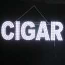 30"x10" Large LED CIGAR Sign for Smoke Shop, Super Bright Unique Design CIGAR Sign with Hanging Installation, High Visibility for Store Retail Shop Window (White)