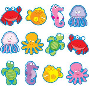 Carson Dellosa 36pc Sea Life Bulletin Board Decorations, Bulletin Board Sea Creatures & Fish Cutouts, Under The Sea Party Decorations, Classroom Decor, Ocean Decor, Summer Bulletin Board Decorations