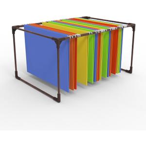 Walnut Hanging File Folder Frame, File Cabinet Organizer for Letter Size, 12.6 Wide x 18 Long x 9.125" Height, File Cabinet Rails Hanging Files in File Drawers (Bright Brown)