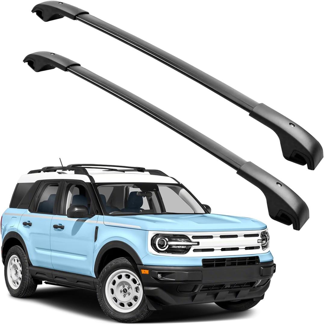 Roof Rack Cross Bars 150lbs Compatible with Ford Bronco Sport Base & Bigbend (on Road) 2021-2024 & 2021 Outer Banks Aluminum Crossbars Rails Cargo Rooftop Bike Snowboard Skiboard