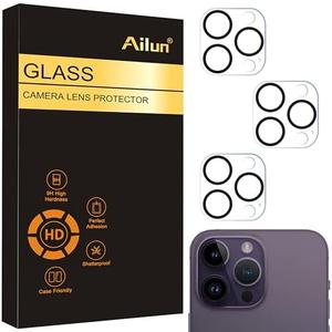 Ailun 3 Pack Camera Lens Protector for iPhone 16 Pro / 14 Pro & iPhone 16 Pro Max / 14 Pro Max, Tempered Glass,9H Hardness, Anti-Scratch, Case Friendly[Does not Affect Night Shots]