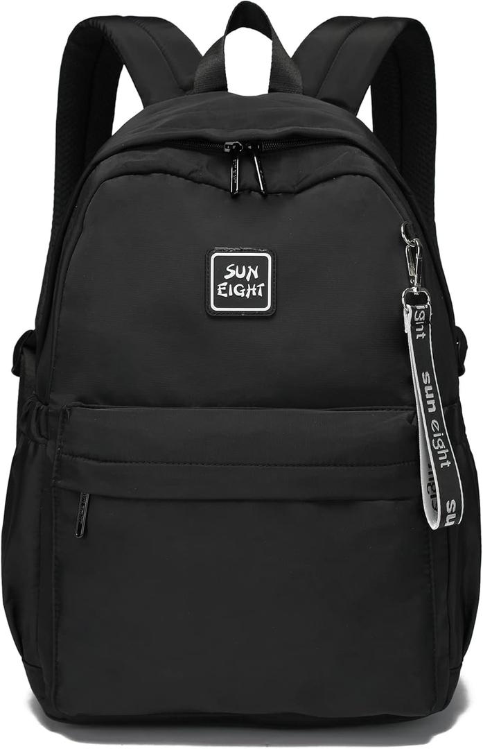 CaranY 30L Kids School Backpack for Girls Boys 8-18-Lightweight Water-Resistant Design,Multiple Pockets,Adjustable Straps Durable Bookbag for Elementary to High School Students (Black) (Large)