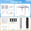 Driftalia 10x10 Pop Up Canopy with Sidewalls, One Push Instant Canopy Tent with Carry Bag for Events, Parties, Beach, Camping - White/Clear