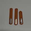 3 Pcs Stainless Steel Nail Files Kit with Leather Case, Double Sided Metal Nail Files with Anti-Slip Handle for Women and Men, Metal File Buffer Manicure Pedicure Tools for Fingernail Toenail(Brown)