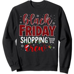 Funny Friday Shopping Crew Christmas Black Shopping Family Sweatshirt XL