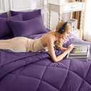 CozyLux Full Size Comforter Sets Purple - 7 Pieces Bed in a Bag Full, Luxury Soft Bed Set for All Seasons, Bedding Set with Down Alternative Comforter, Sheets, Pillowcases & Shams