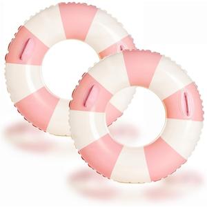 2 PCS Inflatable Pool Floats for Swimming Pool Party Lake Beach Adults - Floaties Pool Tubes Swim Rings Tubes Floaties for Beach Pool Party Decorations (33", Pink)