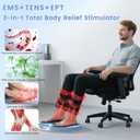 EMS Foot Massager for Neuropathy,NMES Foot Circulation Stimulator for Pain Relief, Plantar Fasciitis & Muscle Recovery,TENS Unit Muscle Stimulator with 4 Electrode Pads,10 Modes 20 Intensities