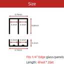 Sliding Door Track, Fit 1/4" Thick Panels, U Channel Rubber for Sliding Cabinet/Closet Door Track, Black, 4Feet*3Set, Fit 1/4" Thick Panels/Glass