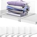 6 PCS Acrylic Shelf Dividers for Closets, Clear Closet Shelf Divider for Wooden Shelving, Shelf Organizer for Clothing and Purse, Fits Shelves of 0.4-0.95