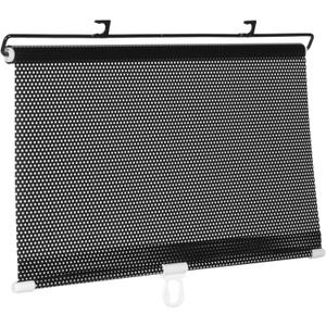 Amosfun Retractable Car Windshield Sunshade - 49x15 Inch Black PVC and Metal Shade Curtain, Heat Insulation, Easy Installation, for Side and Rear Windows (125x40cm)