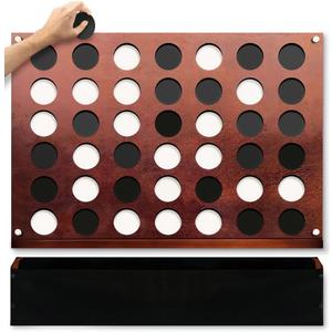 Swooc Games - Wall Mounted Giant 4 in A Row - 60% Quieter - Jumbo Size Wall Games - Game Room Game, Accessories and Decor - Garage and Basement Decor - Large Connect - Four in a Row for Kids & Adults