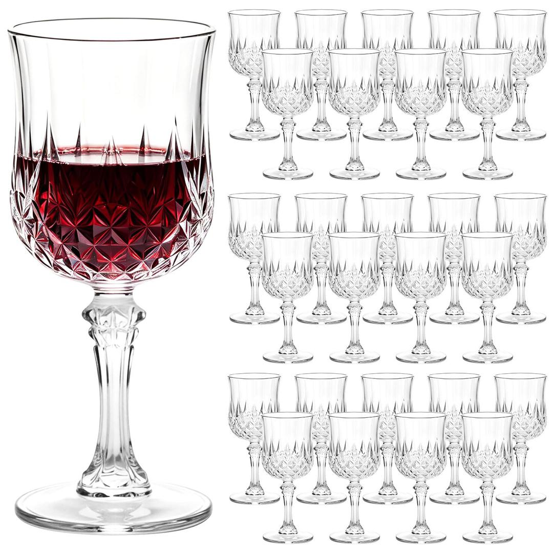 54PCS Plastic Wine Glasses, 7OZ Clear Reusable Plastic Goblets for Wedding