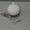 SALKING Essential Oil Diffuser, 100ml Small Aromatherapy Diffuser with Auto Shut-Off Function, Ultrasonic Diffusers for Essential Oils, Cool Mist Humidifier with Warm White Lights, for Office Home (White + Wooden Grain)