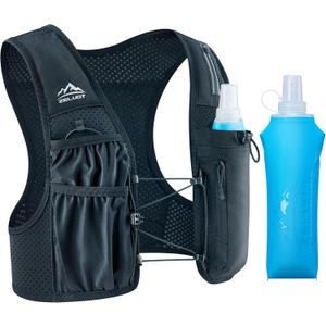 Zelvot Running Vest for Women Men, USA Original Patent, Adjustable Chest Straps Running Hydration Vest with 500ml Soft Flask, Lightweight Reflective Hydration Backpack for Marathon