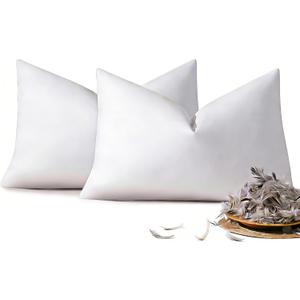 12x20 Feather Down Pillow Inserts Set of 2, Decorative Pillows with 100% Coton Cover, Throw Pillow for Bed, Couch and Sofa.