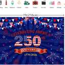 7X5FT American 250th Backdrop for Photography 1776-2026 American 250 Anniversary Party Decoration 4th of July Independence Day Banner Patriotic Photo Background for Home Party