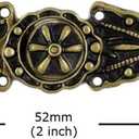 2 x Bezelry 6 Pairs Triangles and Flower Cape or Cloak Clasp Fasteners. 52mm x 15mm Fastened. Sew On Hooks and Eyes Cardigan Clip (Antique Brass)