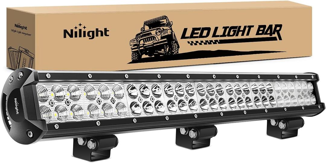 Nilight - 60007C-A 25" 162W Led Light Bar Flood Spot Combo Waterproof Driving Lights Off Road Lights for SUV UTE Truck ATV UTV