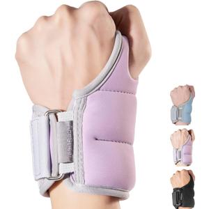 AceSpear Wrist Weights with Thumb Loops Lock for Men Women 1lb*2 2lbs*2 3lbs*2 Ankle Weights Weighted Gloves for Running Strength Training Walking Exercises (Purple)