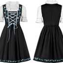 Spooktacular Creations Dirndl Dresses Women Oktoberfest Costume, Bavarian German Outfits for Halloween Parties Beer Carnival (X-Large, Blue)
