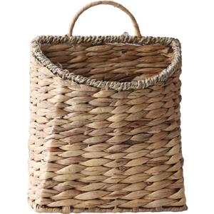 GYASVWU Woven Hanging Basket Water Hyacinth Hanging Wall Basket Wicker Handmade Baskets for Garden Farmhouse Home (Seagrass mouth)