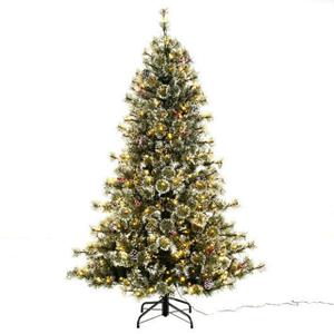 6/7.5/9 FT Artificial Christmas Tree Pre-Lit Hinged Holiday Tree ...