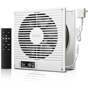 8" Room to Room Ventilation Fan with Remote, Quiet Reversible Through the Wall Air Transfer Fan, 10-Speed Smart Exhaust Vent, Temperature Control, ETL Certified for Bedroom, Kitchen, Laundry (White)