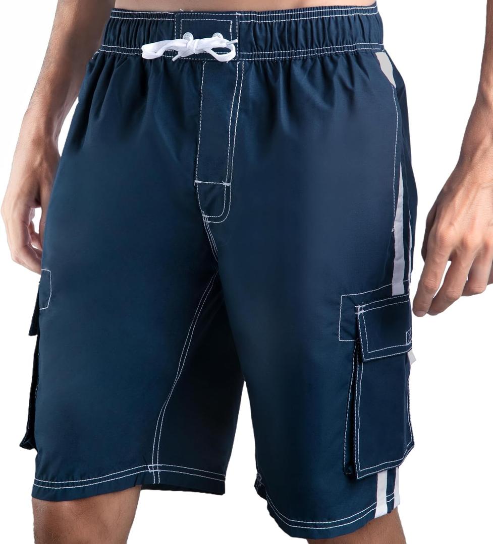Kanu Surf Mens Barracuda Swim Trunks  (Blue, XXL)