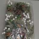 6 Pcs 8" Christmas Candle Rings Wreath Snowy Pine Garland Artificial White Berries and Pine Cones Wreaths Candle Ring Holder for Christmas Wedding Festive Home Table Decoration