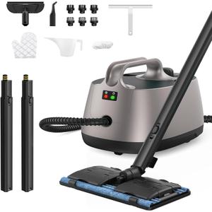 Steam Cleaner for home, 293F 58 PSI Powerful Multipurpose Steam Mop for Home Use, 50Oz Capacity, Heavy Duty Steamer for Carpets, Handheld Steamers, Floors, Cars, Tiles, Crack Cleaning, Titanium