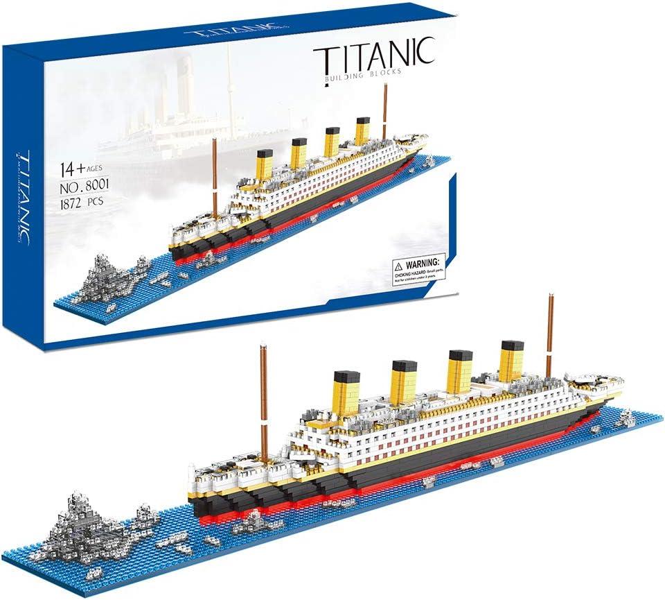 KLMEi Titanic Architecture Set Micro Building Blocks Model Kit for Adults, Age of 14+ 1872 Pieces