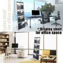 Outus Mesh Literature Brochure Holder with 8 Pocket Portable Magazine Display Roll Up Magazine Rack Lightweight Floor Standing Catalog Office Brochure Display Stand for Business Trade Shows (Black)