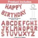 TONIFUL 65 Pcs 16 Inch Rose Gold Happy Birthday Balloons and 2 Sets A-Z Foil Letters Balloons DIY Personalized Phrase Banner for Birthday Celebration Halloween Thanksgiving Christmas Party Decor