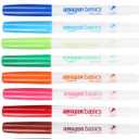Amazon Basics Low Odor Ultra Fine Tip Dry Erase Whiteboard Markers for Precise Writing, Thin Lines, Assorted Colors, 12-Pack