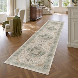 Madane Runner Rugs for Hallway 2x10 Long Washable Non-Slip Hallway Runner Rug Low-Pile Stair Kitchen Runner Soft Throw Carpet for Entrance Living Dining Laundry Room (Light Taupe Brown, 2 x 10)