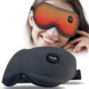Rechargeable Cordless Heated Eye Mask - Weighted Compress with Graphene Heating for Dry Eyes, Fatigue, Sleep, and Travel, Gray